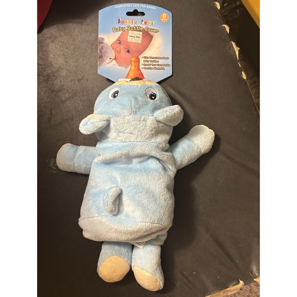 BOTTLE PETS Baby Bottle Cover Plush Bear Soft Feeding Toy New